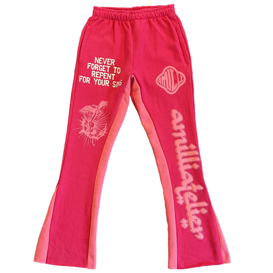 NEVER FORGET FLARE SWEATS // MAGENTA & FLAMINGO